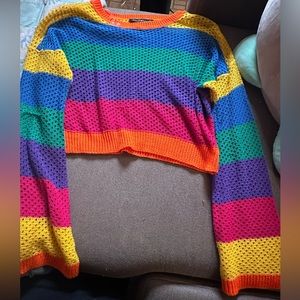 Rainbow Knitted Crop Top